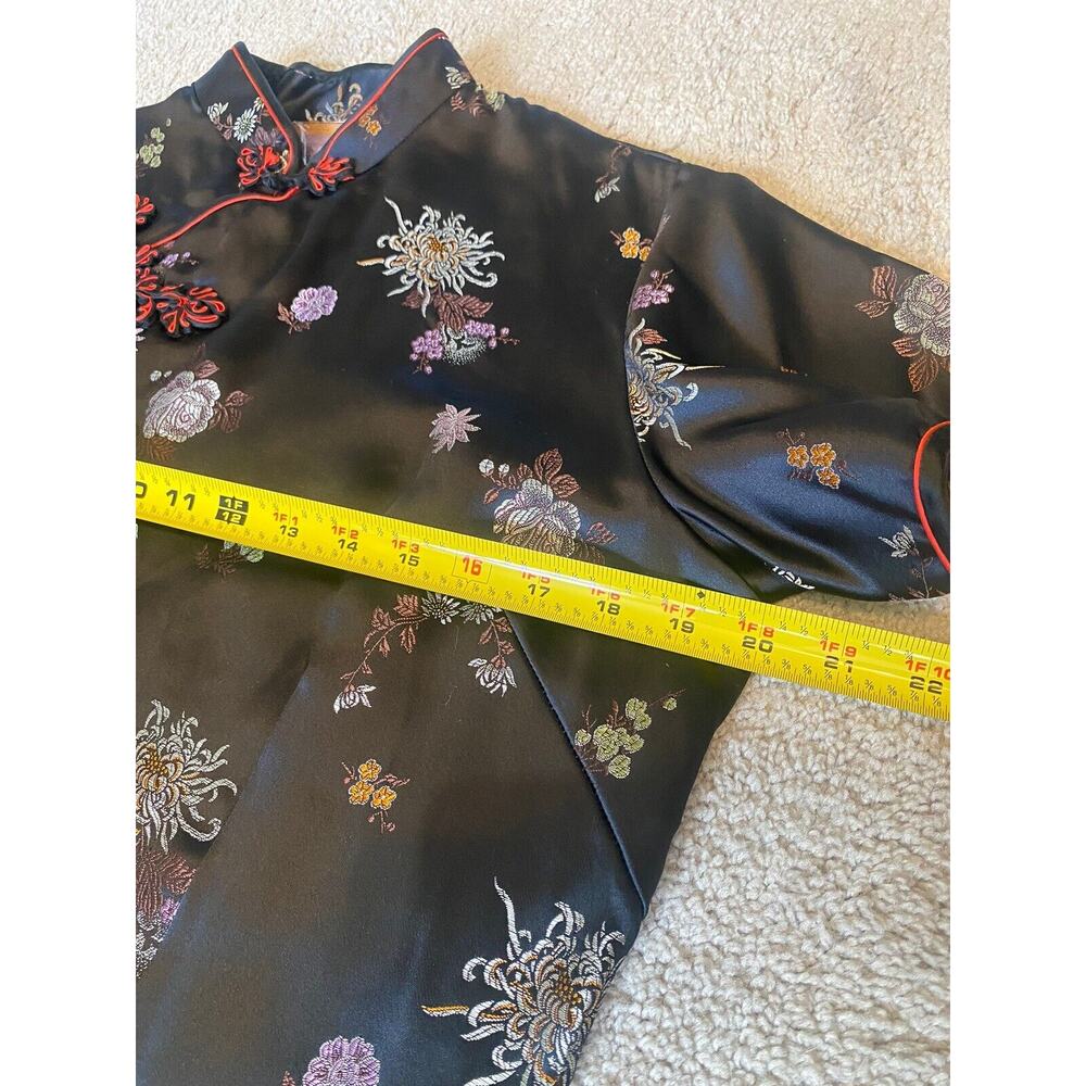 Cheongsam Dress Womens Large* & Purse Black Satin Geisha Oriental Asian Mini - Picture 9 of 16